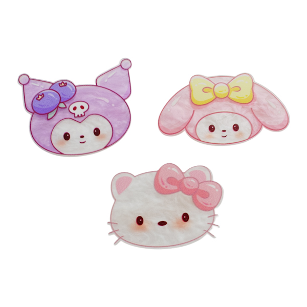 Заколка-прищіпка д/волосся 1шт 4,5см Герої Hello Kitty *20_