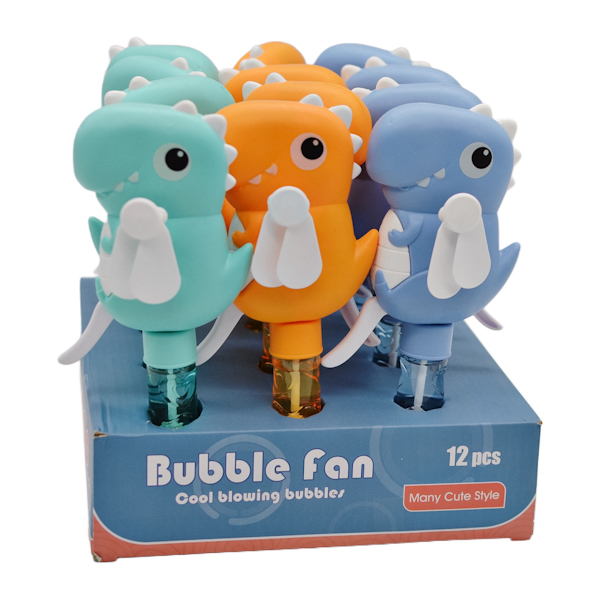 Мильні бульбашки Bubble Fan 1шт з ручним вентилятором Динозавр *12_