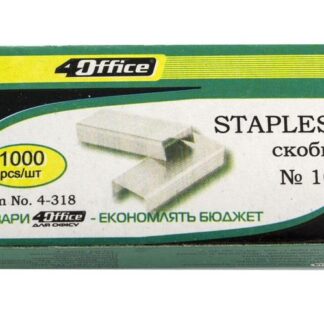 скоби д/степлеру, 10, 1000шт., 4-318, 4OFFICE