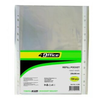 Файл 4OFICE А4 4-200 глянець (ціна за 100шт) 30мкм 235*310мм