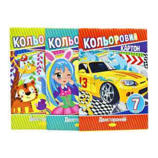 Набір кольорового картону А4 (двосторонній), 7 арк., 230 г/м2 АП-1102