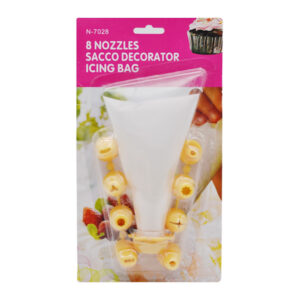 Мішок кондитерський 1шт*8 насадок пластикових 7028  (8 насадок)