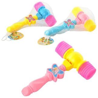 Молоточок 010  пискавка, 3 кольори, в сітці, 20-12-4см