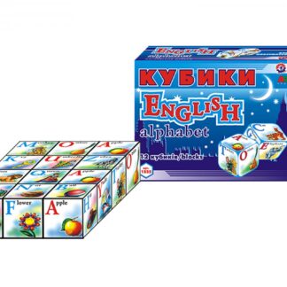 Кубики ТЕХНОК вел.*АБВ АБЕТКА АНГЛІЙСЬКА*12шт 1325