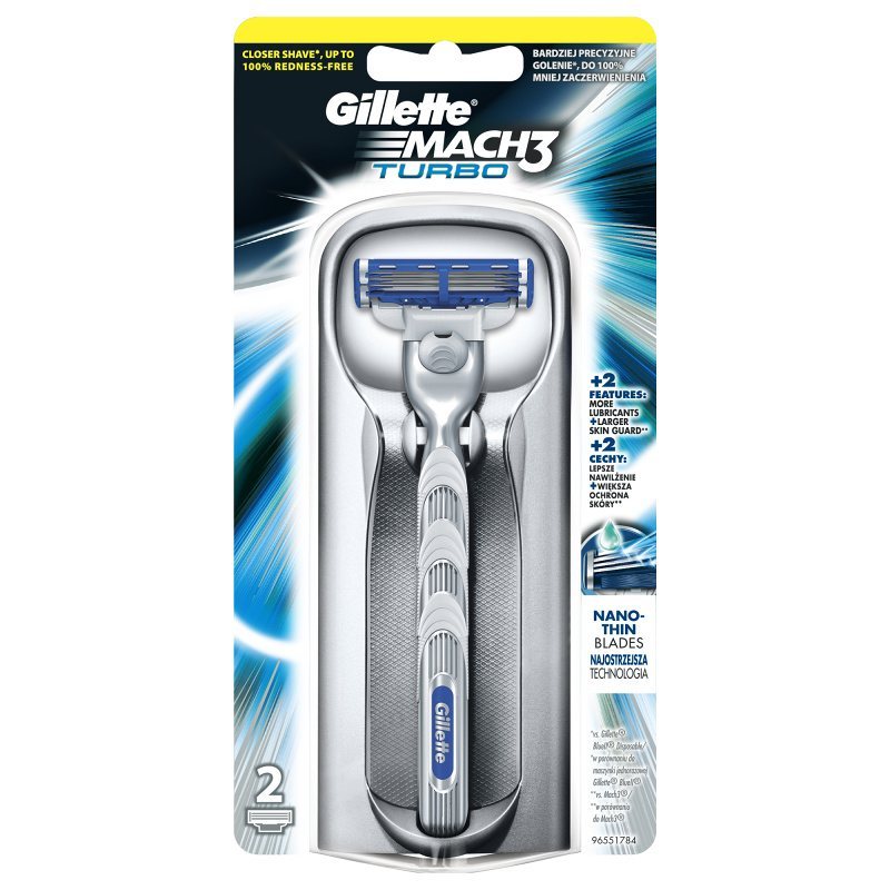Чоловічий станок Gillete Mас-3 TURBO+2шт картріджа