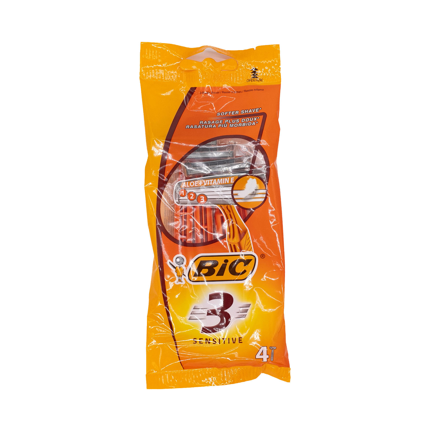 Чоловічі одноразові станки BIC /3/чутлива шкіра 4шт.