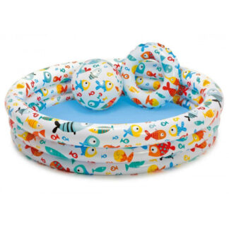 Басейн INTEX (3 секції, ремонтний комплект+ м'яч 51см) в кульку 59469 р.132*28см