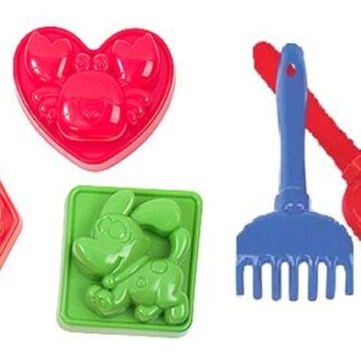 Пісочний набір (3 пасочки, лопатка, граблі) 01-100 Кіндервей