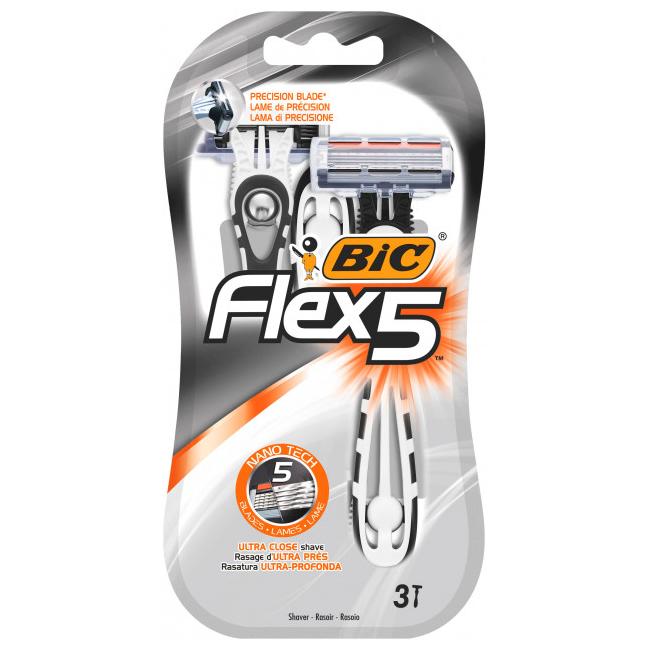 Чоловічі одноразові станки BIC /FLEX/5 3шт.