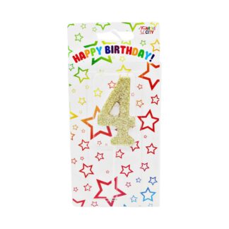 Свічка д/торта цифра Золота 4