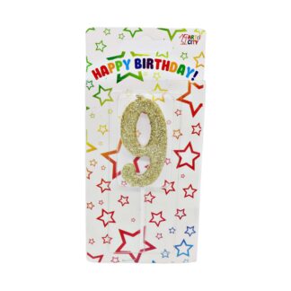 Свічка д/торта цифра Золота 9