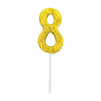 Свічка д/торта цифра Золота 8