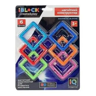 Конструктор магнітний LT 1006 6 деталей, 2 види, на листі