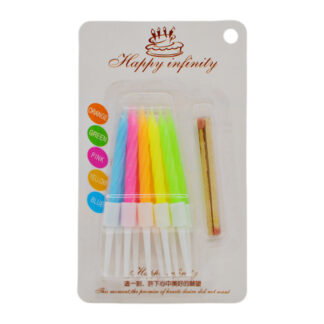 Набір свічок д/торта Неонові 10 шт 4см Міні_