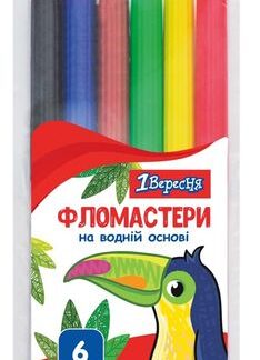 Фломастери 1Вересня 6 кольорів