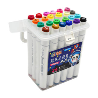 Набір маркерів двосторонніх білий  корпус 24кол.