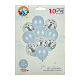 Набор кульок латекс 30см Прозорі  (5шт+5шт конфеті)