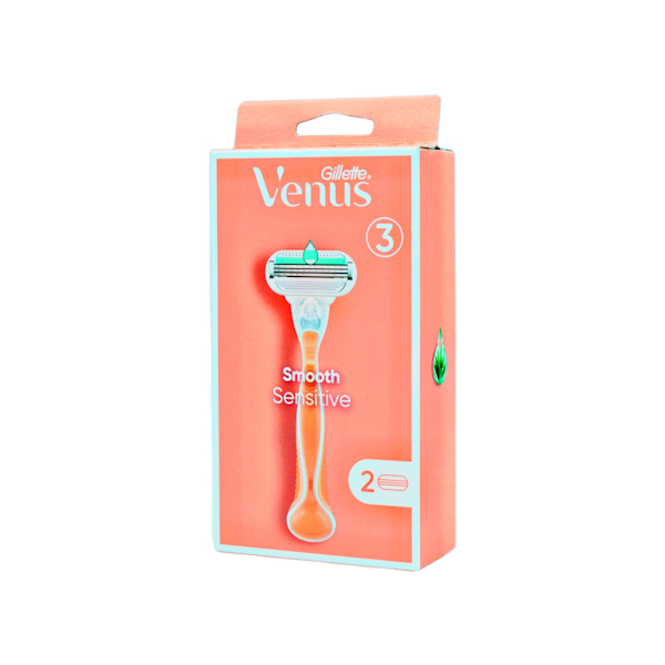*Жіночий станок Gillette VENUS SMOOTH SENSETIVE+2шт.картріджа