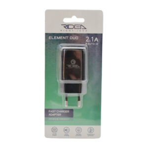 Мережевий Зарядний Пристрій Ridea RW-21011 Element Duo 2USB 2.1 A (Чорний)
