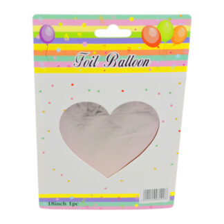 Повітряна кулька Серце срібне фольга (45см)