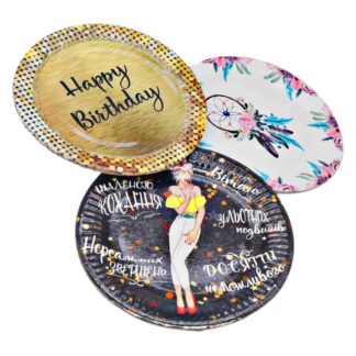 ТАРІЛКА святкова 18см в асортименті (6шт)