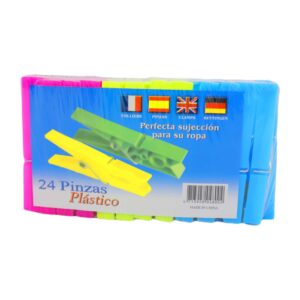 Прищіпка пласт. 24шт кольорова 9245_