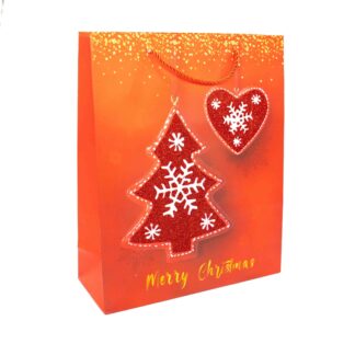 Пакет под. Новорічний 26*32*10 HL6630M Червоний з малюнком