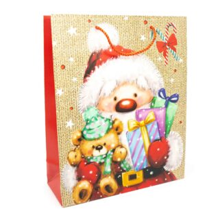 Пакет под. Новорічний 26*32*10 QZ625B Санта з подарунками