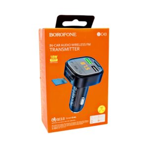 FM-трансмітер Borofone BC43 Flash QC3.0 car BT FM transmitter (Чорний)