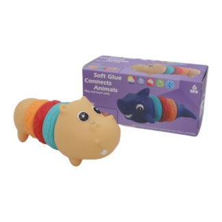 Сенсорна тваринка 1166 / 67/68  бегемот, 5 текстурних елементів, в коробці