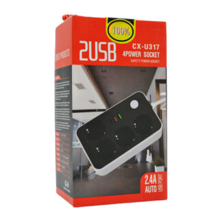 Подовжувач/фільтр 1,8м 4 гнізда (заземл.) + 3 USB гнізда_