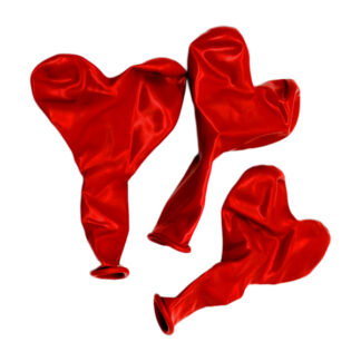 Кулька латекс Серце кристал червоний поштучно 25см