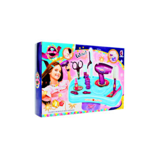 Набір перукаря KL 3077  фен, брашинг, заколки, плойка, фартух, ножиці, в коробці