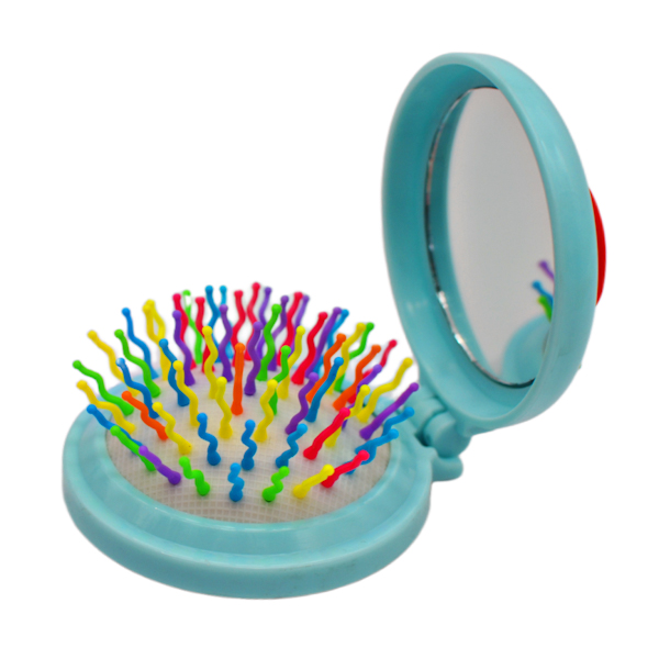 Розчіска дитяча Міні розкладна з дзеркалом Кольорова арт.S-01113