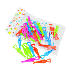 Зажим прищіпка-пласт. 50шт Кольорова 6,8см