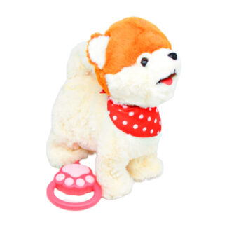 М'яка інтерактивна іграшка арт.  K14704  собачка на повідку 23*26см, муз, реагує на