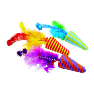 Іграшка д/котів PotatoCat Конус з пір'ям *12