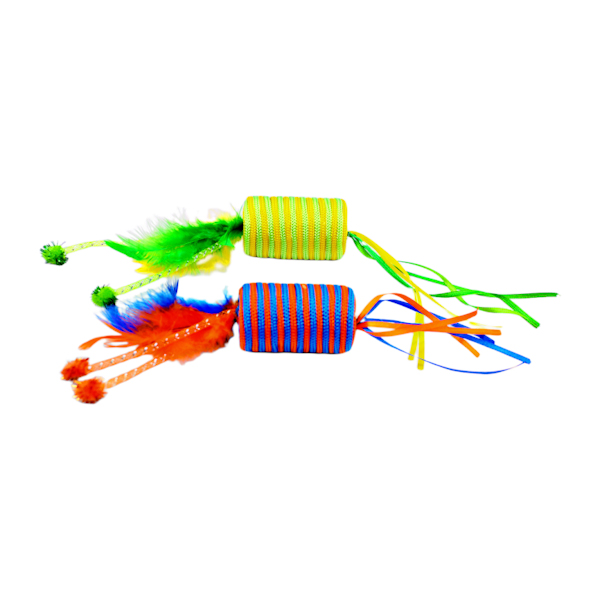 Іграшка д/котів PotatoCat Циліндр з пір'ям і стрічками *12