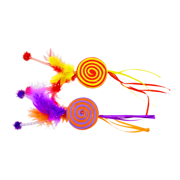 Іграшка д/котів YBL Круг з пір'ям і стрічками *12