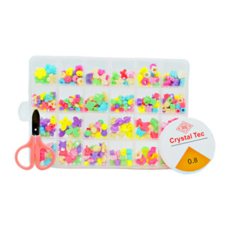 Набір д/плетіння браслетів з бісеру 24 кейси ножиці+мотузка, у боксі