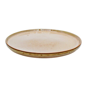 Тарілка 21,5см керамічна Столова 1шт Бєжево-сіра з бортиком арт.HZ146-2