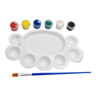 Набір д/малювання Палітра+фарби 6кольорів+пензлик