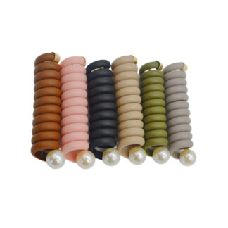 Резинка-спіралька д/волосся Кольорова Перлина 1шт на хвостик *12