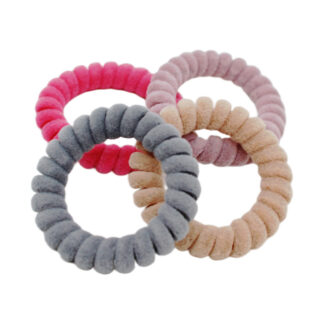 Резинка-спіралька д/волосся 1шт Кольорова Велюрова Яскрава *100