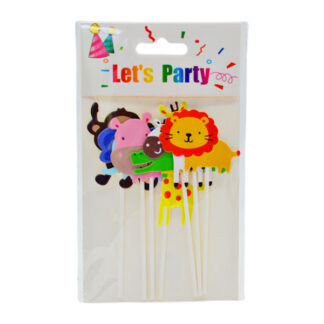 Топпер для торта Звірі з картону 6шт *12