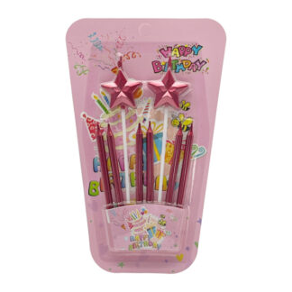 Свічка д/торта Тонкі Золото 6шт + Зірочка 2шт