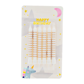 Набір свічок д/торта святкова кольорова 10см 6шт МІКС_