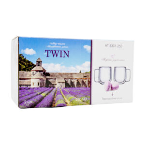Чашок з подвійним дном набір 250мл 2шт TWIN VITTORA  VT-5301-250