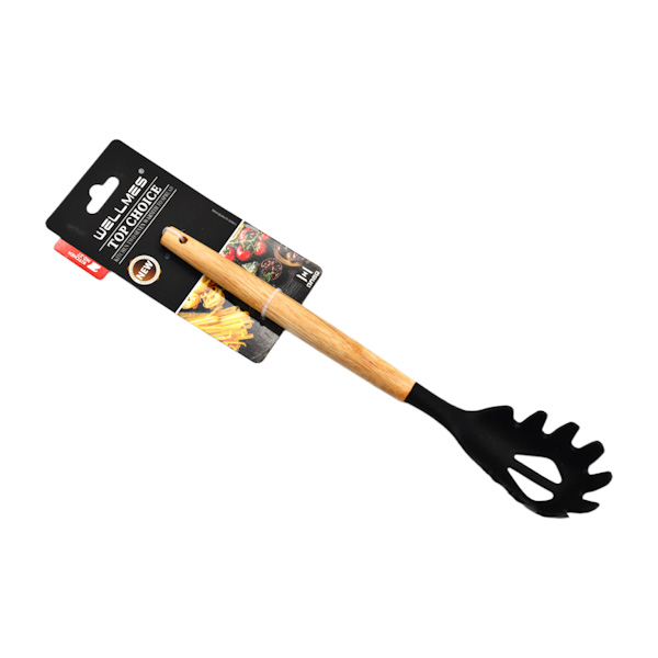 Ложка кухонна WELLMES силіконова д/спагетті 1шт дере'яна ручка