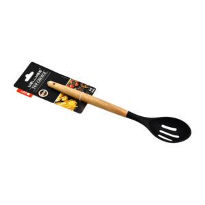 Ложка кухонна WELLMES силіконова з прорізами 1шт дере'яна ручка